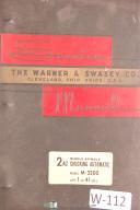 Warner & Swasey-Warner & Swasey 2AC Chucking Automatic M-3200, Lots 1 to 41 incl, Service Manual-2AC-M-3200-01